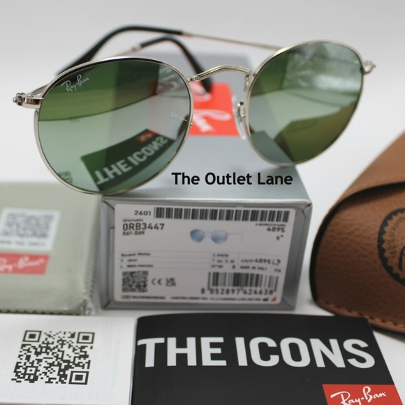 Model Display Ray-Ban Round Metal Silver Mirror RB3447 - Picture 2 of 16